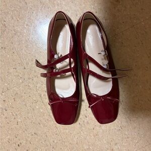 Elegant Burgundy Mary Jane Flats